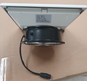 Solar powered wall extraction fan top view